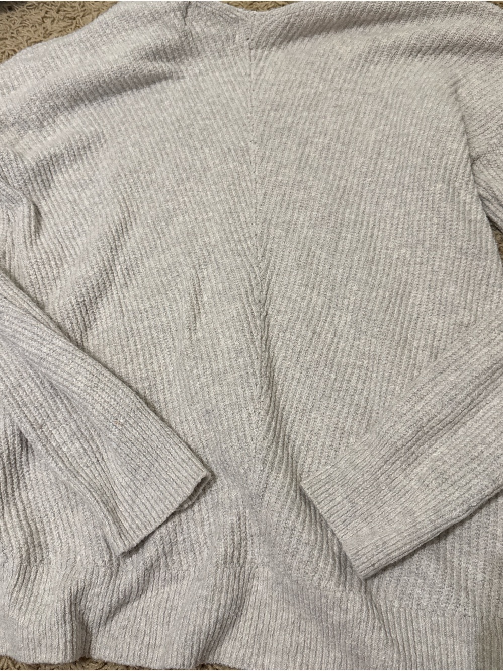 ruby moon Light Gray Ribbed Crewneck Sweater - Picture 3 of 3